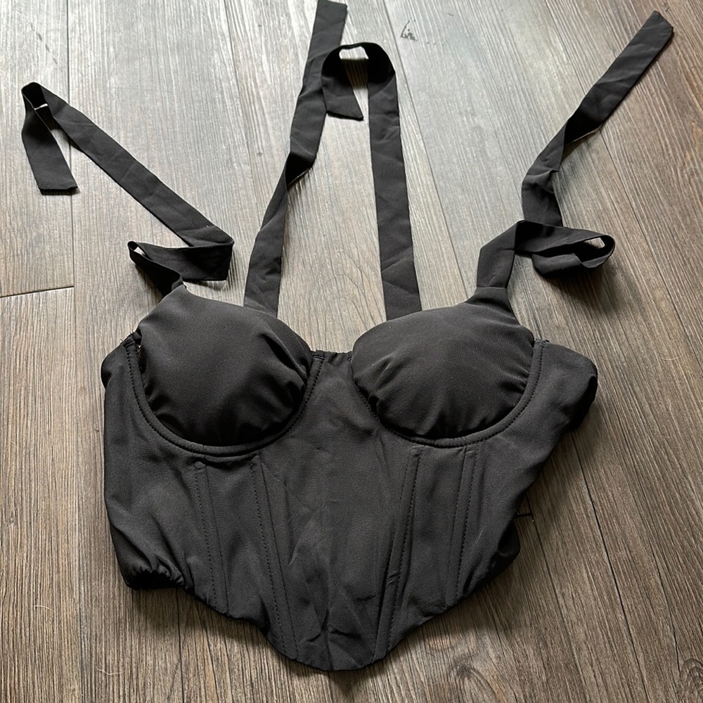 Tie neck corset